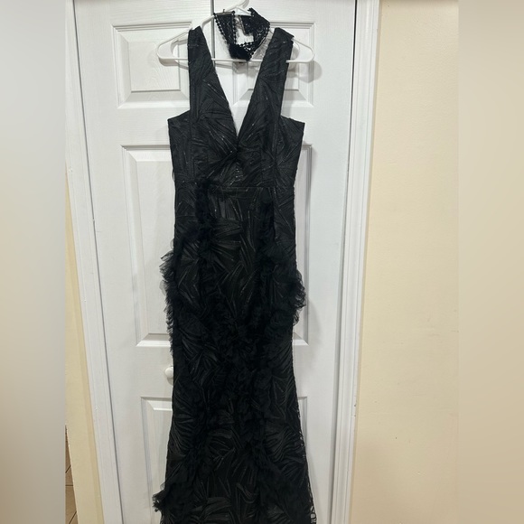 Fashion Nova Dresses & Skirts - Maxi black dress size M - fashion nova . Bundle ( dress , shoes and a necklace-